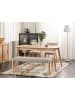 Beliani Bettbank ELYRIA in Grau/Braun - (W) 122 x (H) 48 x (L) 40 cm
