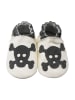 Sayoyo Weiße Babyschuhe aus Leder für Kleinkinder,  rutschfeste Sohlen -Totenkopfmuster