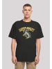F4NT4STIC Heavy Oversize T-Shirt Harry Potter Hufflepuff Sport Emblem in schwarz