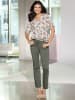 Sieh an! Bluse in ecru-khaki-bedruckt