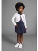 Kidsworld Bolero, Kleid & Leggings in marine/weiß