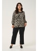 KAFFE curve Strickpullover KCvilma Regular fit in Black/Feather G. Animal Knit