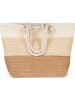 styleBREAKER Paperstroh Strandtasche in Braun-Beige-Creme