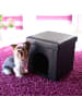 relaxdays Hundebox Sitzhocker in Schwarz - (B)38 x (H)38 x (T)38 cm