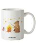 Mr. & Mrs. Panda XL Tasse Bär & Marienkäfer Lagerfeuer ohne Spruch in Weiß