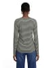 Zero  Basic Shirt mit U-Boot-Ausschnitt in Cream/Dark Green