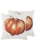 Beliani 2er-Set Dekokissen CURBITA in Beige/Orange