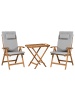 Beliani 3-tlg Bistro Set JAVA PREMIUIM in Braun/Grau