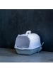 Intirilife Katzentoilette Katzenklo mit Deckel Schaufel 51 x 37.5 x 34.5cm in Grau Weiß