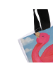 Mr. & Mrs. Panda Tote Bag Flamingo Stolz Design mit Spruch in Weiß