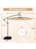 COSTWAY 300cm Ampelschirm mit LED & Sandsäcke in Beige