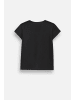 Coccodrillo Baumwoll-T-Shirt mit kurzen Ärmeln in schwarz