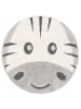 Pergamon Hochflor Kinder Teppich Richie Zebra Rund in Grau Weiss