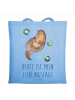 Mr. & Mrs. Panda Shopping Tasche Otter Seerose mit Spruch in Sky Blue