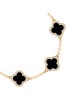 Lulu & Jane Armband Kleeblatt aus Messing mit Zirkonia in gelbgold