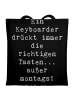 Mr. & Mrs. Panda Tragetasche Keyboarder Fehler mit Spruch in Schwarz