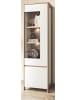 Furn.Design Vitrine in weiß und Eiche Vitrinenschrank skandinavisch 58 x 195 cm, Soft-Close