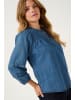 CULTURE Langarm-Bluse CUlivie Regular fit in Dark Blue Wash