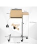 COSTWAY Laptoptisch mit 5 Rollen in Hellbraun