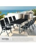tectake Aluminium Sitzgruppe Pompeii Tisch mit Sicherheitsglasplatten und Ausgleichsschr