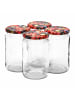 VAN WELL 4er Set Einmachgläser / Sturzgläser Wildberries in 720 ml in transparent