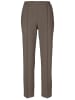 GOLDNER Stoffhose mit glattem Bund und Biesen in taupe