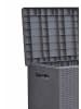dynamic24 Auflagenbox Rattan Optik 349L Gartenbox Gartentruhe Auflagen Garten Box Truhe in Grau