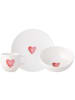 Villeroy & Boch 3er Set Frühstücksset Sending Love With Love in weiß-rot