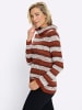 Sieh an! Langarm-Pullover in rostrot-ecru-gemustert