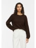 Vila Eleganter Pullover Strickmuster Ballonärmel in Braun