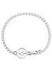 Adeliás Damen Armband Stern aus Edelstahl mit Strasssteine 17 cm in silber