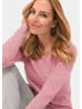 GOLDNER Kurzgröße:  Femininer Ajourpullover aus Melange in rosé / melange