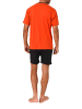 NORMANN Schlafanzug kurzarm Shorty Frontprint in rot