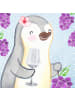 Mr. & Mrs. Panda Rotwein Glas Otter Kind ohne Spruch in Transparent