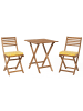 Beliani 5-tlg Bistro Set FIJI in Braun/Weiß/Gelb