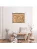 WALLART Stoffbild mit Posterleisten - Antike Weltkarte in Creme-Beige