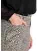 GOLDNER Kurzgröße:  Slim Fit Printhose mit hohem Bund in beige / schwarz / gemustert