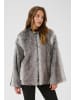 Kaffe Jacke KAsolana Baggy fit in Grey / Brown Fur look