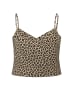 Mavi Jeans Leinen Cropped Top Shirt mit Leo-Muster in Braun