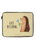 Mr. & Mrs. Panda Laptop Tasche Igel Blumen mit Spruch in Gelb Pastell