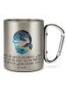 Mr. & Mrs. Panda Kaffeebecher Walfisch Thunfisch mit Spruch in Silber