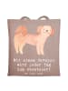 Mr. & Mrs. Panda Tasche Cavapoo Abenteuer mit Spruch in Braun Pastell
