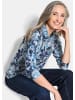 GOLDNER Langarm Jersey-Shirt mit Allover-Druck in blau / gemustert