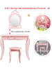 COSTWAY Schminktisch mit Hocker in Rosa