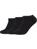 camano Baumwolle Bio Unisex-Sneaker-Socken 3 Paar ca-soft in schwarz