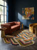 KADIMA DESIGN Teppich Wolle Handgetuftet SOAR Geometrisch Wohnzimmer Modern Wohnlich in Rot