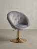 KADIMA DESIGN Loungesessel | 360° Drehbar, Samt, 67x80-100x62cm in Grau