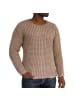 COFI 1453 Casual Herren Strickpullover Rundhals-Ausschnitt in Braun