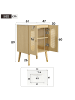 ABRIHOME Waschbeckenunterschrank in Holzfarbe 61 cm mit Keramikbecken Ablageböden
