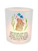 Mr. & Mrs. Panda Glas Windlicht Hase Blume mit Spruch in Transparent